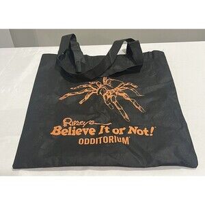 Ripley's Believe It or Not Odditorium Cloth Tote Bag Black Orange Tarantula